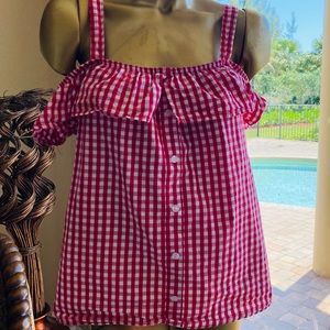 No Comment: White And Red Gingham Off The Shoulder